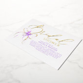 Soft Purple Bow She's Tying The Knot Bridal Shower Folie Uitnodiging (Gedraaid)