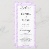 Soft Purple Feuilles et Foliage Wedding Programme (Devant / Derrière)