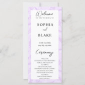 Soft Purple Feuilles et Foliage Wedding Programme (Devant)