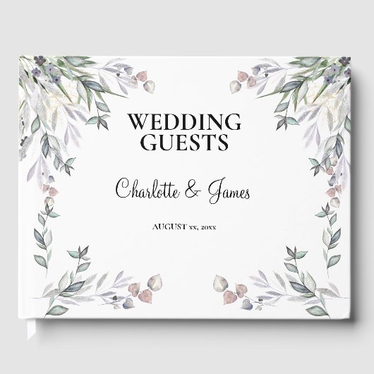 Soft Purple Scottish Heather Wedding Gastenboek (Voorkant)