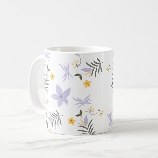 Soft Purple & Yellow Floral Mug (Devant gauche)
