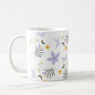 Soft Purple & Yellow Floral Mug Koffiemok