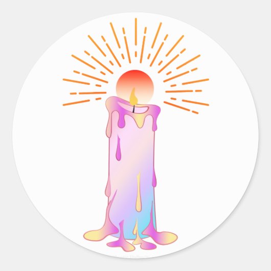 Soft Rainbow Candle Sticker (Voorkant)