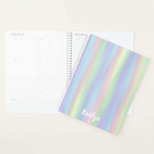 Soft Rainbow Holographic | Gepersonaliseerd Planner (Display)