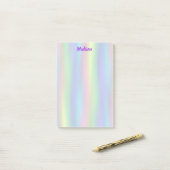Soft Rainbow Holographic | Gepersonaliseerd Post-it® Notes (Op bureau)