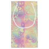 Soft Rainbow Pastel Kawaii Heart Pattern Design Klein Cadeauzakje (Achterkant)