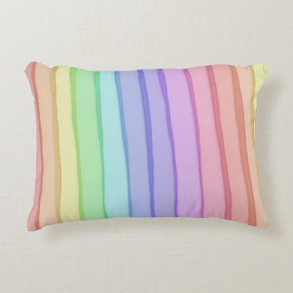 🌈 Soft Rainbow Polyester Accent Pillow 16 x 12 in Kussen