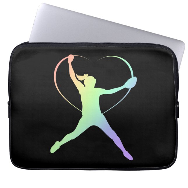 Soft Rainbow Softball Laptop Sleeve (Voorkant)