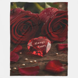 Soft Red Rose Cozy Romantic Valentine Plush  Fleece Deken
