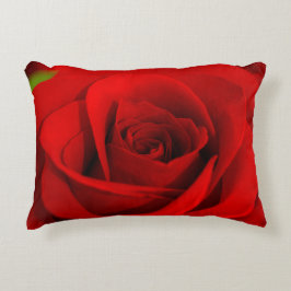 Soft Red Rose Pillow Accent Kussen