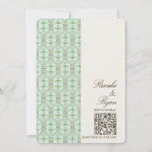 Soft Romantic Mint Wedding QR Code Kaart (Achterkant)