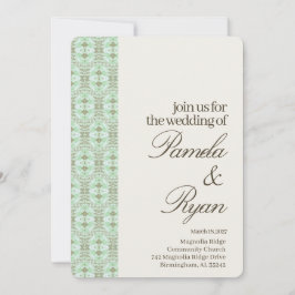 Soft Romantic Mint Wedding QR Code Kaart