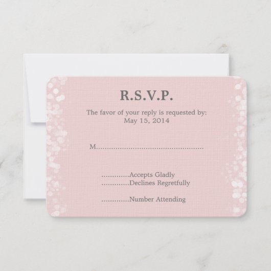 Soft rose et blanc Bokeh Wedding RSVP (Devant)