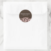 Soft rose et Brown mariage Swirl Favor Étiquette (Sac)