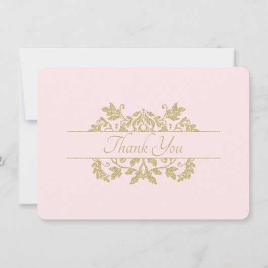 Soft rose et or Damask Merci plat (Dos)