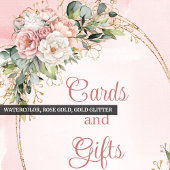 Soft Rose Gold Flowers Greenery Cards and Gifts Poster