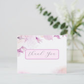 Soft rose moderne Boho Carte de remerciements Mari (Debout devant)
