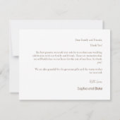 Soft rose moderne Boho Carte de remerciements Mari (Dos)