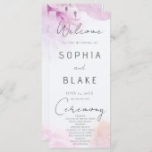 Soft rose moderne Boho Floral Wedding Programme (Devant / Derrière)