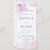 Soft rose moderne Boho Floral Wedding Programme (Devant)