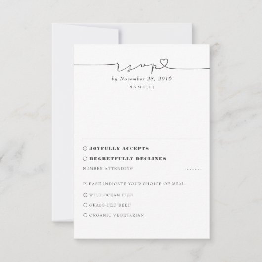 Soft rose moderne mariage minimal RSVP (Devant)