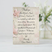 Soft Rose Roses Mariage Merci Cartes de notes (Debout devant)