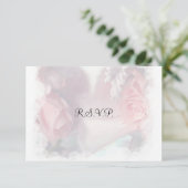 Soft Rose Roses Mariage RSVP (Debout devant)