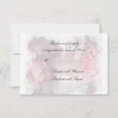 Soft Rose Roses Mariage RSVP (Dos)
