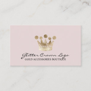 Soft roze Baby Gold Crown Visitekaartje