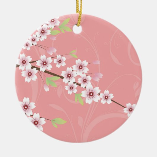 Soft roze Cherry Blossom Keramisch Ornament (Voorkant)