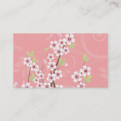 Soft roze Cherry Blossom Visitekaartje (Achterkant)