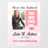 Soft Roze en Wit Custom Auteur Boek Signing Raamsticker (Vel)