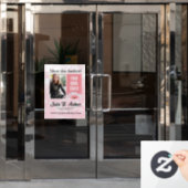 Soft Roze en Wit Custom Auteur Boek Signing Raamsticker (Kantoordeur)