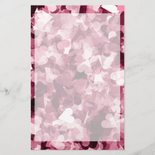 Soft roze Kawaii Hearts Background Briefpapier