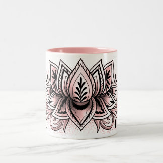 Soft roze Lotus Mandala Tea Hot Cocoa Chocolade Tweekleurige Koffiemok