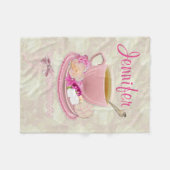 Soft roze thea Party Fleece Deken (Voorkant (Horizontaal))