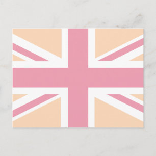 soft roze Union Jack British (UK) vlag Briefkaart