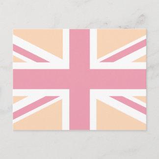 soft roze Union Jack British (UK) vlag Briefkaart