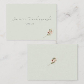 Soft Sage Botanical Wedding Escort Cards Plaatskaartje