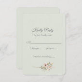 Soft Sage Botanical Wedding RSVP Card | (Devant / Derrière)