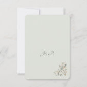 Soft Sage Botanical Wedding RSVP Card | (Dos)