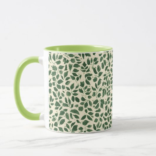 Soft Sage Green Botanical Leaf Foliage Pattern Mok (Links)