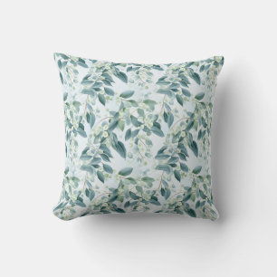 Soft Sage Green Eucalyptus Aquarel-stijl Kussen
