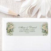 Soft Sage Green Floral Address Label (Insitu)