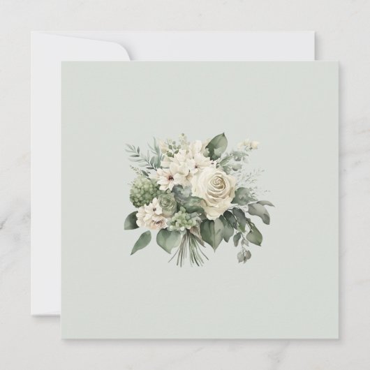 Soft Sage Green Floral Save The Date Card (Achterkant)