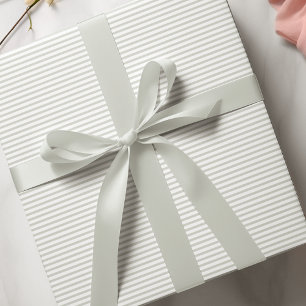 Soft Sage Green Striped Baby shower Cadeaupapier