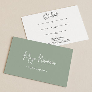 SOFT SAGE GROENE HANDTEKENING Monogram Gift Kaart