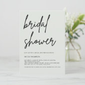 Soft Sage Script Modern Bridal Shower Invitation (Debout devant)