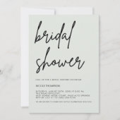 Soft Sage Script Modern Bridal Shower Invitation Kaart (Voorkant)