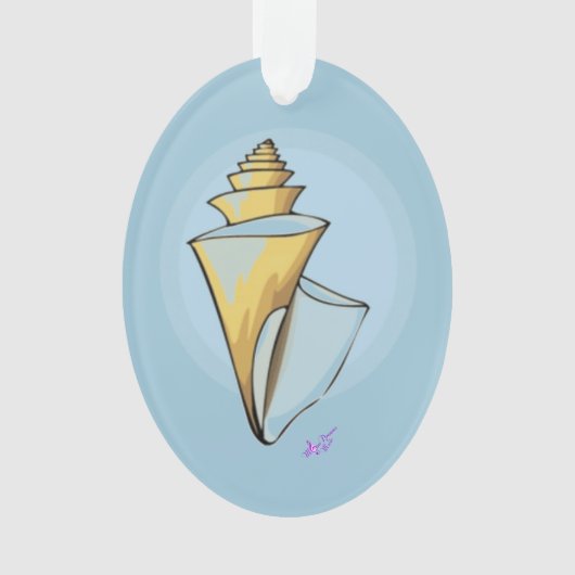 Soft Seashell Blue Oval Ornament (voorkant)